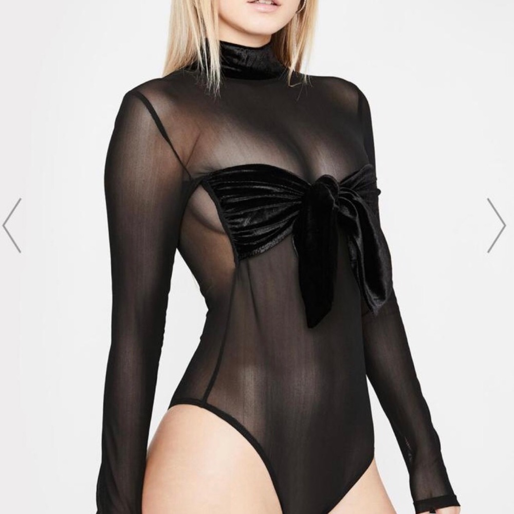 Mesh bow bodysuit from Dollskill